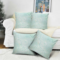 Polynesian Tiare Monstera Seafoam Green Pillow Cover Liquid Style - Polynesian Pride