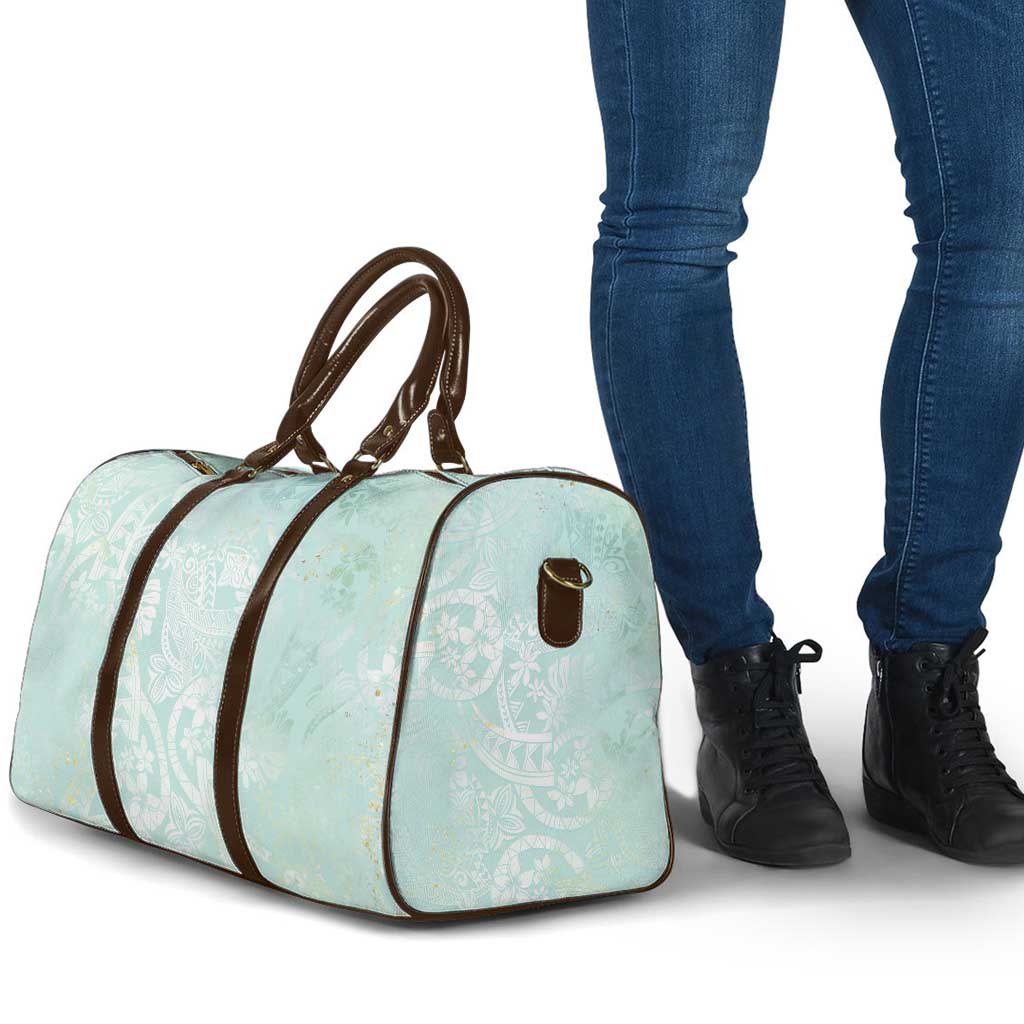 Polynesian Tiare Monstera Seafoam Green Travel Bag Liquid Style - Polynesian Pride