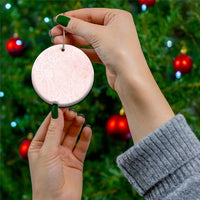 Polynesian Tiare Monstera Soft Pink Ceramic Ornament Liquid Style - Polynesian Pride