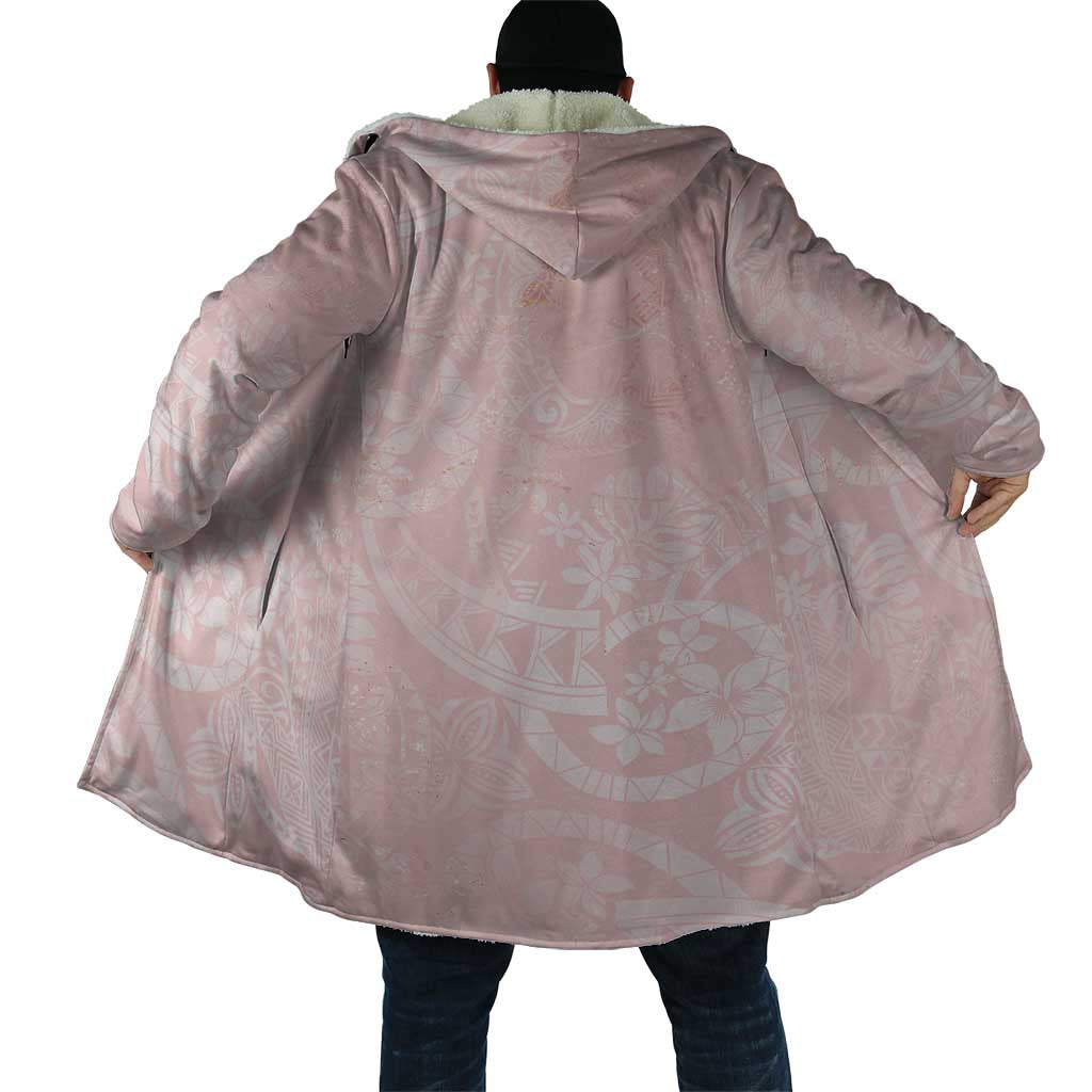 Polynesian Tiare Monstera Soft Pink Cloak Liquid Style - Polynesian Pride