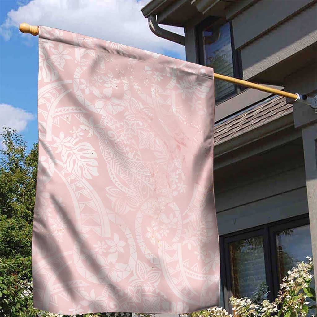 Polynesian Tiare Monstera Soft Pink Garden Flag Liquid Style - Polynesian Pride