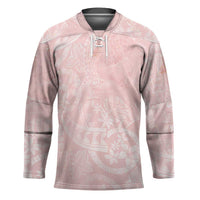 Polynesian Tiare Monstera Soft Pink Hockey Jersey Liquid Style - Polynesian Pride