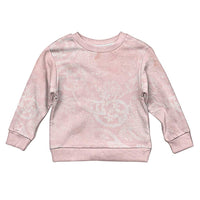 Polynesian Tiare Monstera Soft Pink Kid Ugly Christmas Sweater Liquid Style LT01 Kid Pink - Polynesian Pride