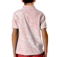 Polynesian Tiare Monstera Soft Pink Kid Polo Shirt Liquid Style LT01 - Polynesian Pride