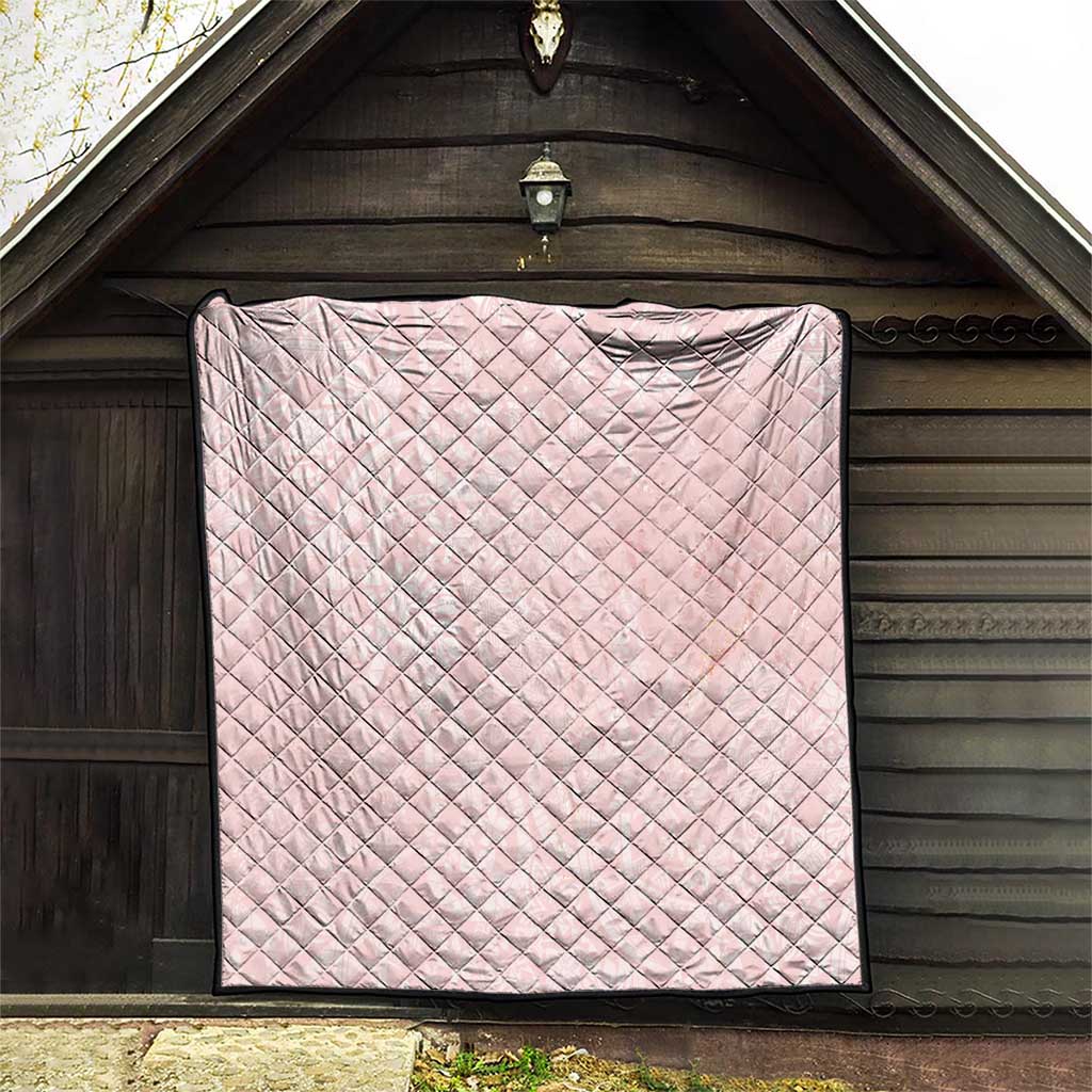 Polynesian Tiare Monstera Soft Pink Quilt Liquid Style - Polynesian Pride