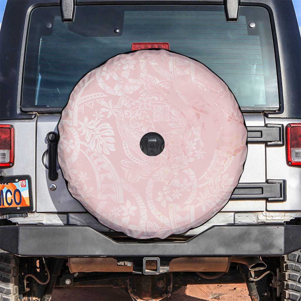 Polynesian Tiare Monstera Soft Pink Spare Tire Cover Liquid Style LT01 Pink - Polynesian Pride