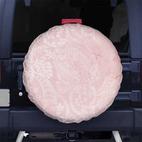 Polynesian Tiare Monstera Soft Pink Spare Tire Cover Liquid Style LT01 No hole Pink - Polynesian Pride