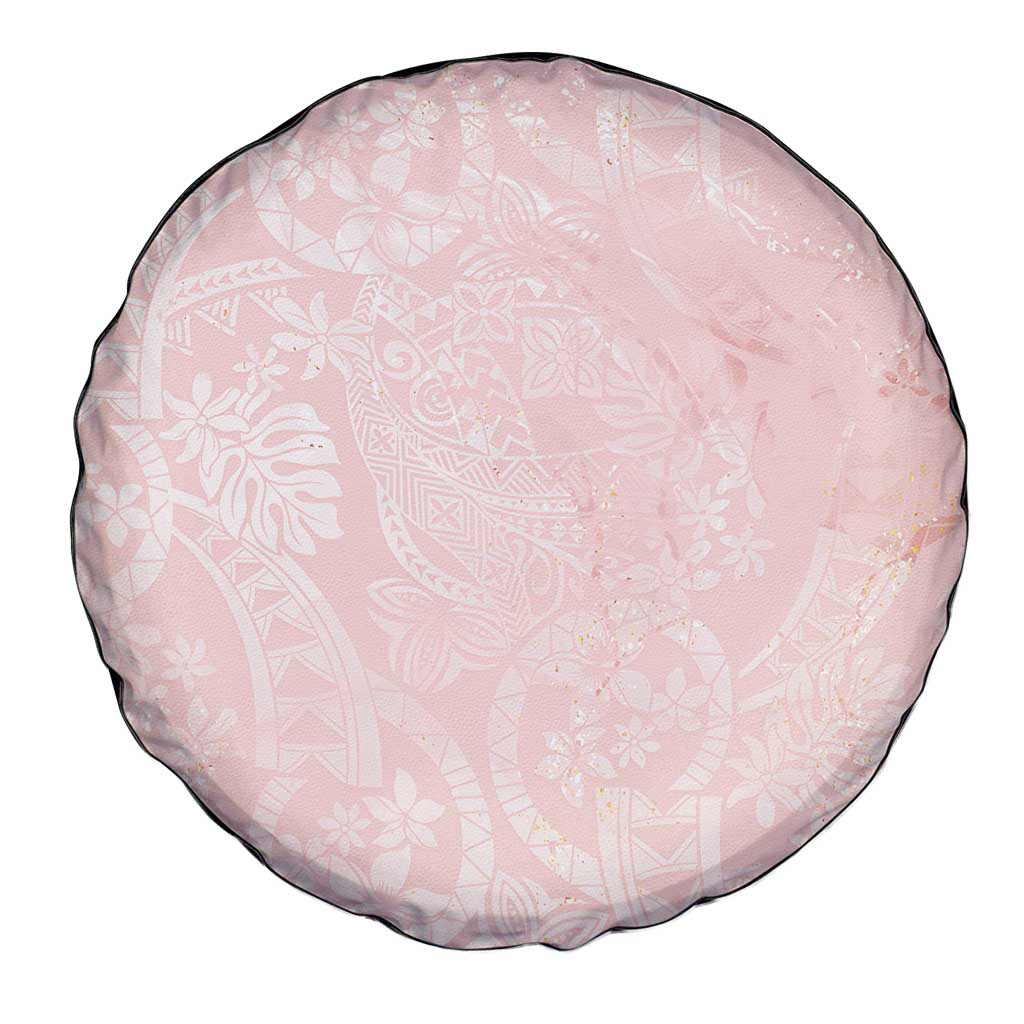 Polynesian Tiare Monstera Soft Pink Spare Tire Cover Liquid Style LT01 - Polynesian Pride