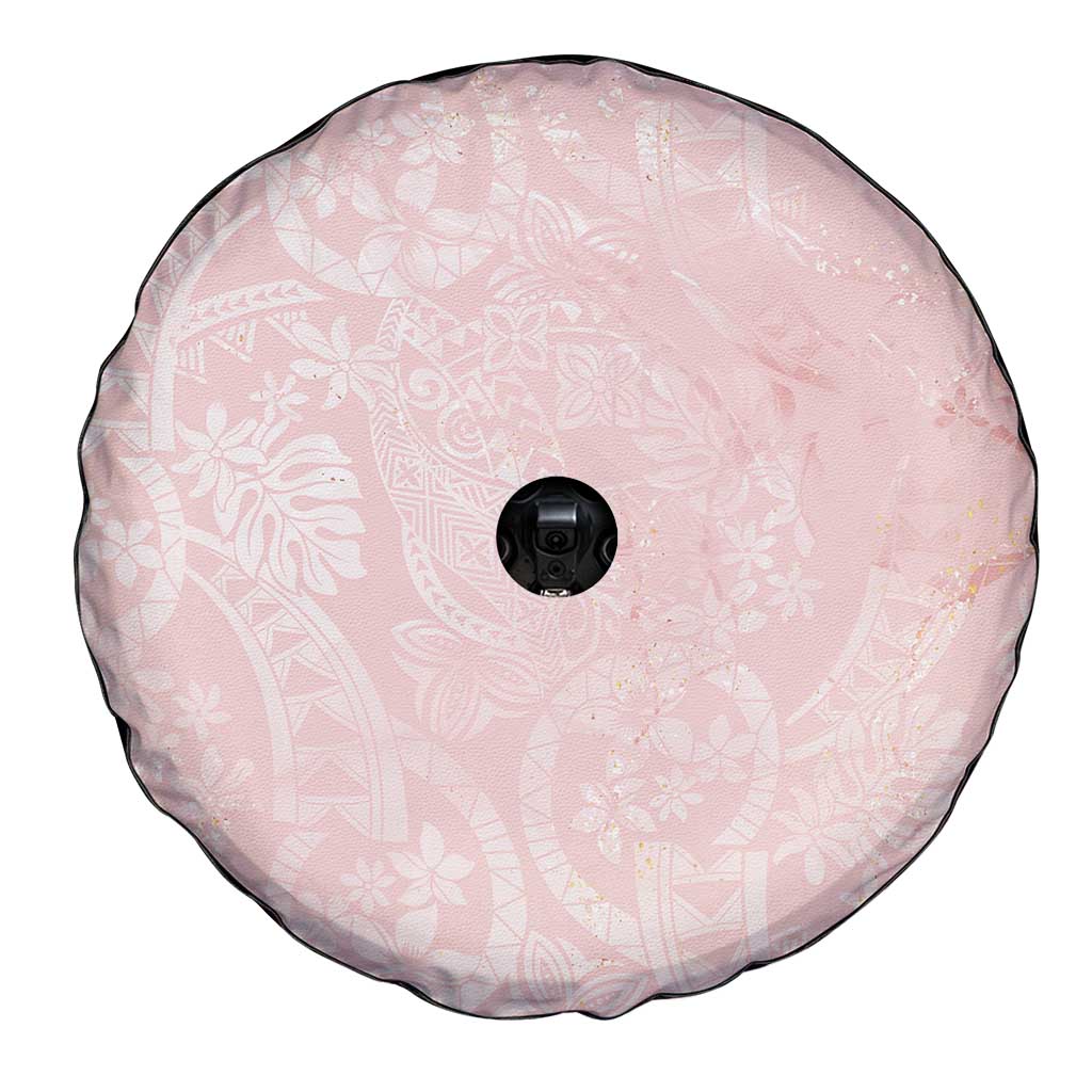Polynesian Tiare Monstera Soft Pink Spare Tire Cover Liquid Style LT01 - Polynesian Pride