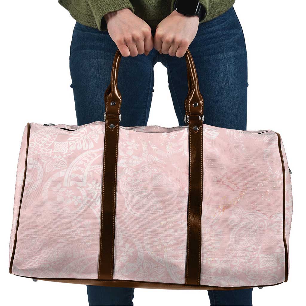 Polynesian Tiare Monstera Soft Pink Travel Bag Liquid Style - Polynesian Pride