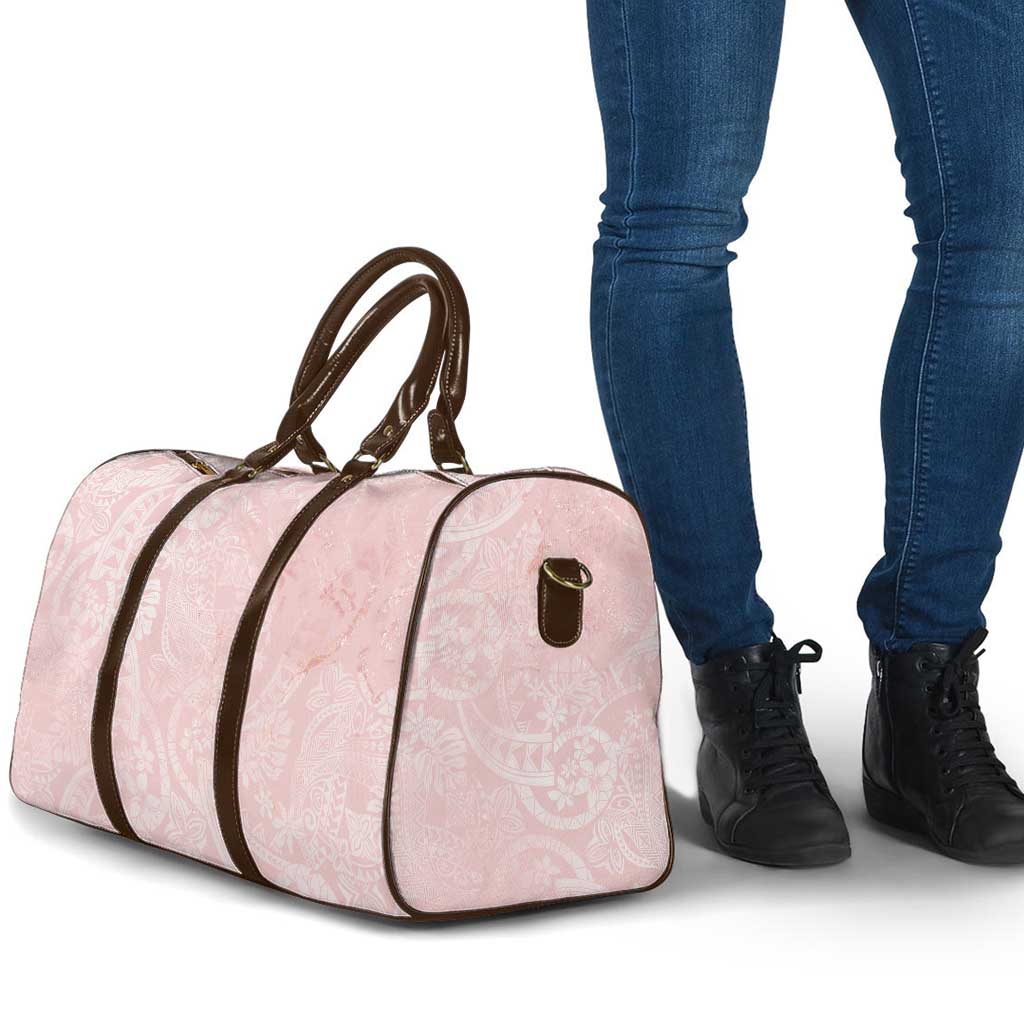 Polynesian Tiare Monstera Soft Pink Travel Bag Liquid Style - Polynesian Pride