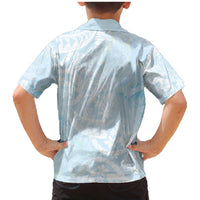 Polynesian Tiare Monstera Baby Blue Family Matching Mermaid Dress and Hawaiian Shirt Liquid Style LT01 - Polynesian Pride