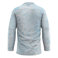 Polynesian Tiare Monstera Baby Blue Hockey Jersey Liquid Style LT01 - Polynesian Pride