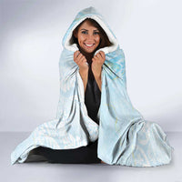 Polynesian Tiare Monstera Baby Blue Hooded Blanket Liquid Style LT01 - Polynesian Pride
