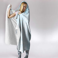 Polynesian Tiare Monstera Baby Blue Hooded Blanket Liquid Style LT01 - Polynesian Pride