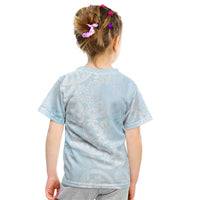 Polynesian Tiare Monstera Baby Blue Kid T Shirt Liquid Style LT01 - Polynesian Pride