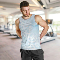 Polynesian Tiare Monstera Baby Blue Men Tank Top Liquid Style LT01 Blue - Polynesian Pride