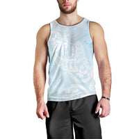 Polynesian Tiare Monstera Baby Blue Men Tank Top Liquid Style LT01 - Polynesian Pride