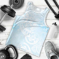 Polynesian Tiare Monstera Baby Blue Men Tank Top Liquid Style LT01 - Polynesian Pride