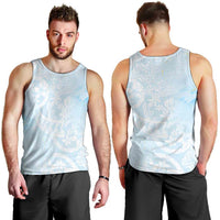 Polynesian Tiare Monstera Baby Blue Men Tank Top Liquid Style LT01 - Polynesian Pride