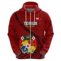 Tonga Rugby Hoodie Tongan Ngatu Pattern Black Version LT01 - Polynesian Pride