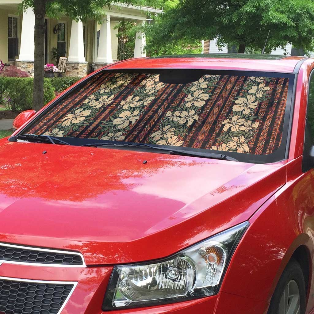 Hawaii Hibiscus Auto Sun Shade Retro Style - Polynesian Pride