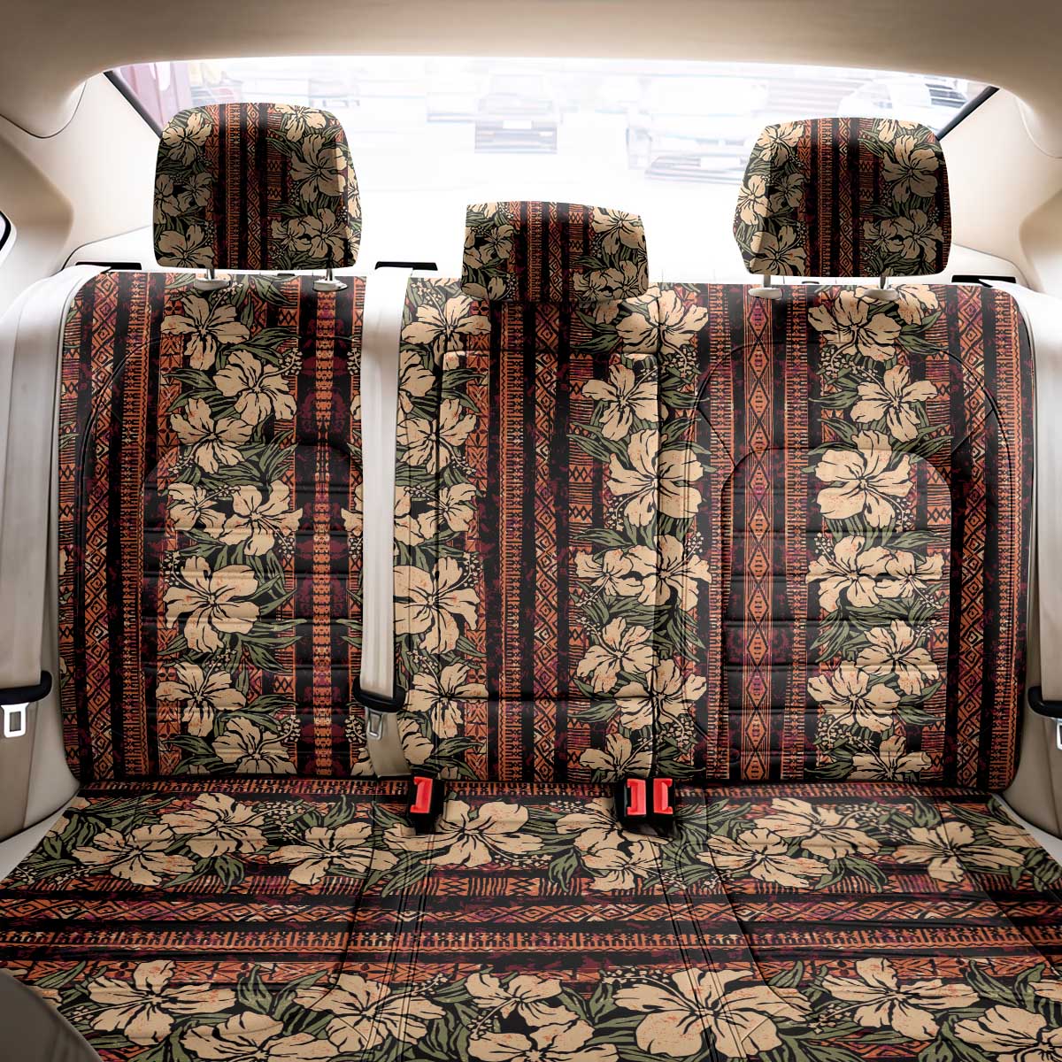 Hawaii Hibiscus Back Car Seat Cover Retro Style - Polynesian Pride