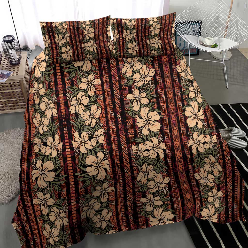 Hawaii Hibiscus Bedding Set Retro Style - Polynesian Pride