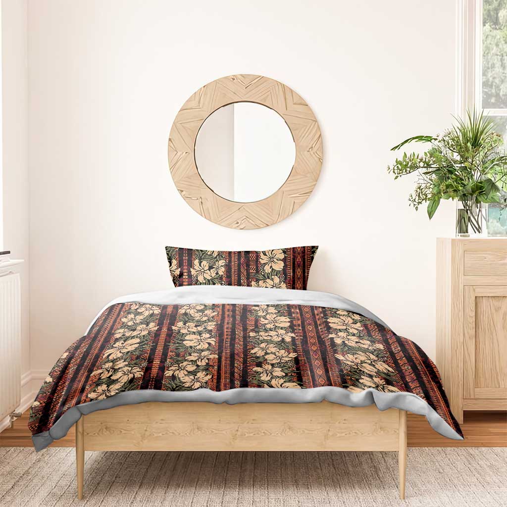 Hawaii Hibiscus Bedding Set Retro Style - Polynesian Pride