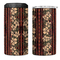 Hawaii Hibiscus 4 in 1 Can Cooler Tumbler Retro Style LT01 One Size: 16 oz Brown - Polynesian Pride