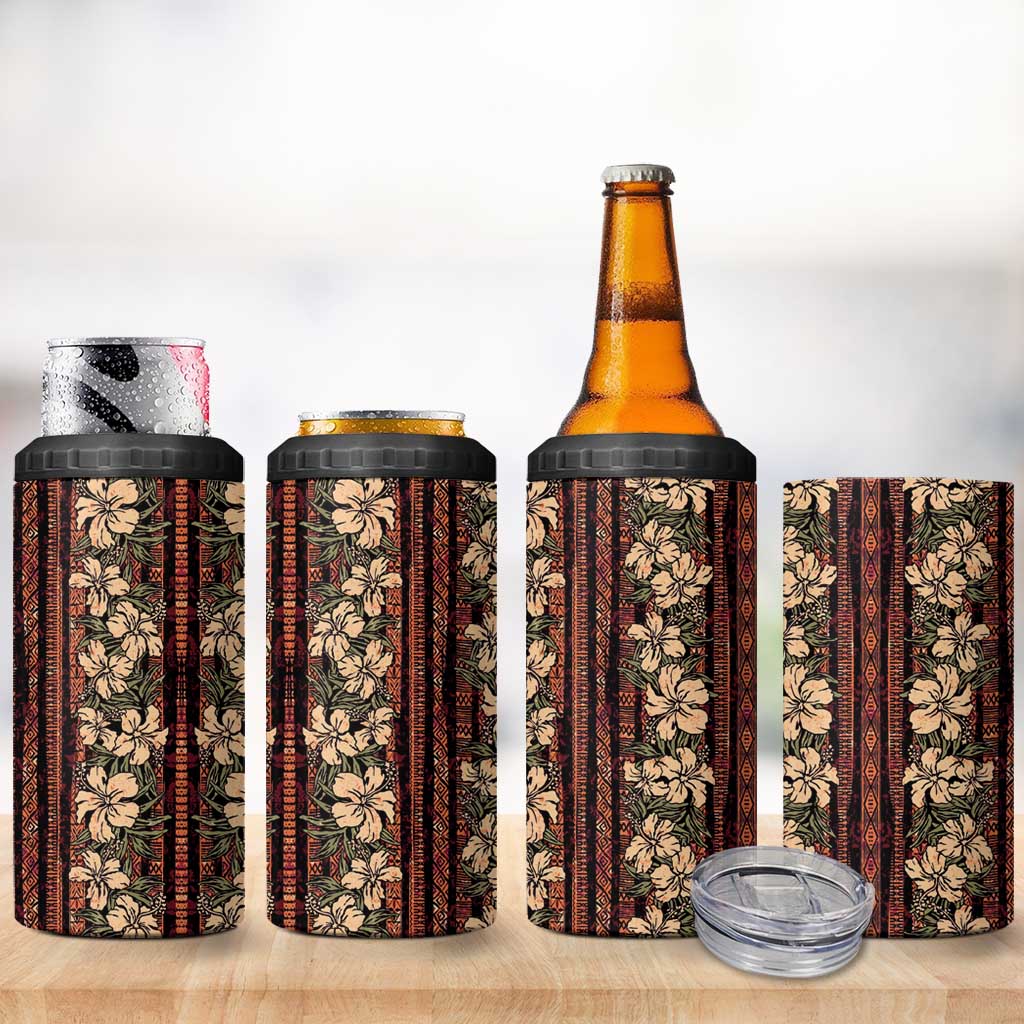 Hawaii Hibiscus 4 in 1 Can Cooler Tumbler Retro Style LT01 - Polynesian Pride