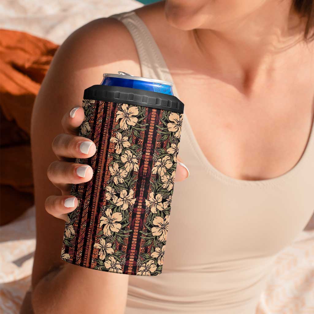 Hawaii Hibiscus 4 in 1 Can Cooler Tumbler Retro Style LT01 - Polynesian Pride