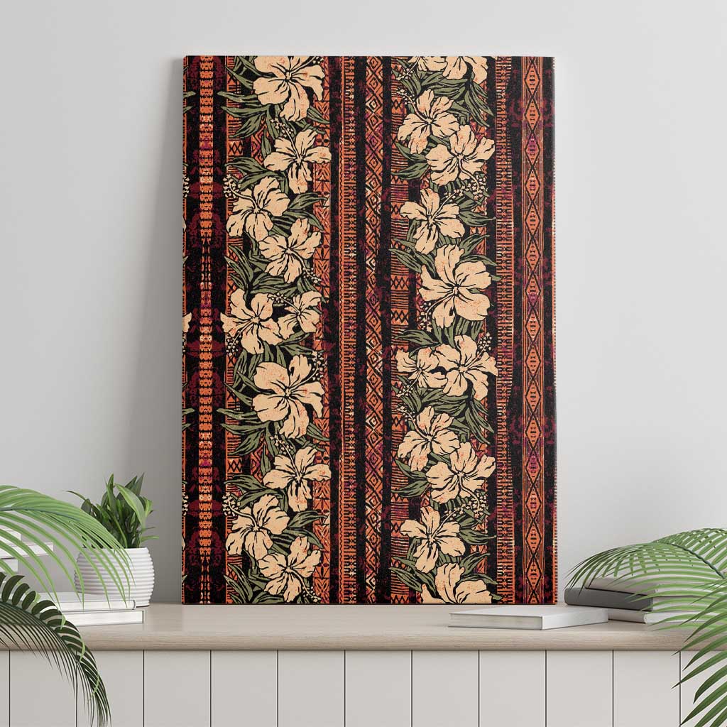 Hawaii Hibiscus Canvas Wall Art Retro Style - Polynesian Pride