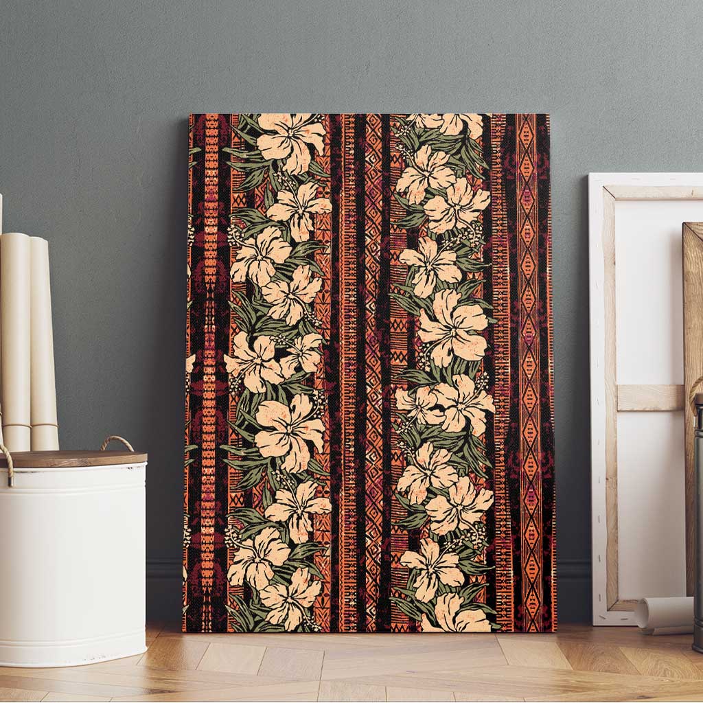 Hawaii Hibiscus Canvas Wall Art Retro Style - Polynesian Pride
