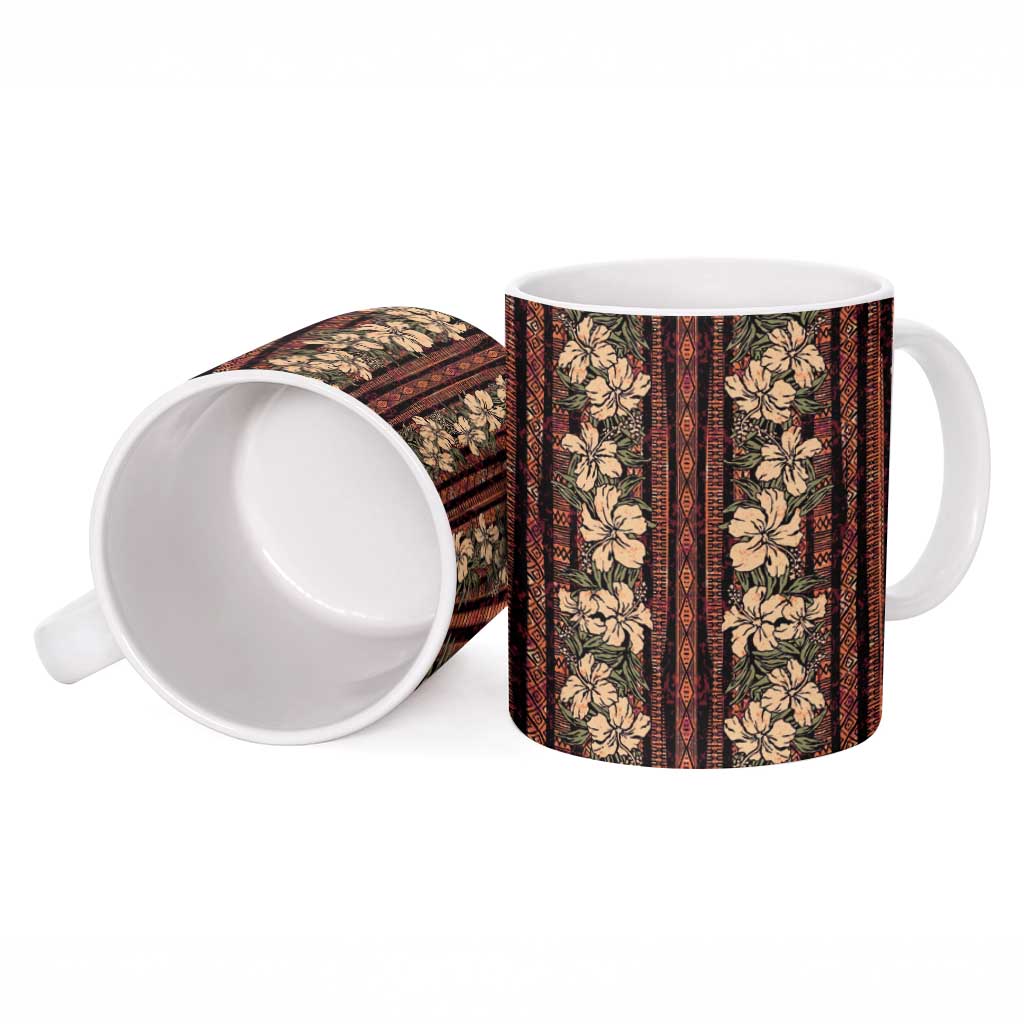Hawaii Hibiscus Ceramic Mug Retro Style - Polynesian Pride