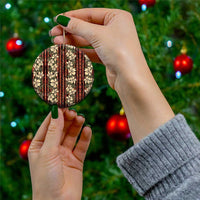Hawaii Hibiscus Ceramic Ornament Retro Style - Polynesian Pride
