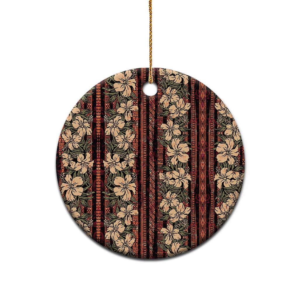 Hawaii Hibiscus Ceramic Ornament Retro Style - Polynesian Pride