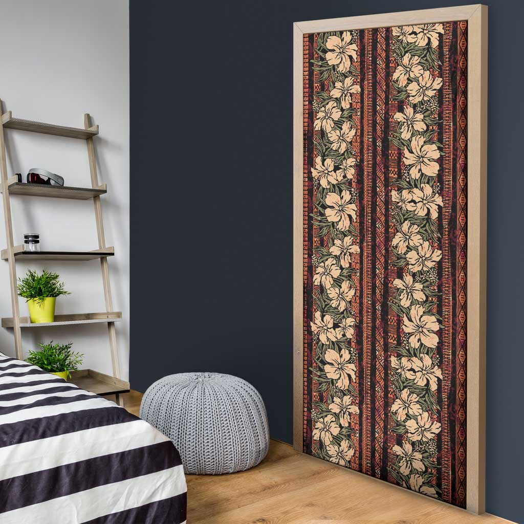 Hawaii Hibiscus Door Cover Retro Style - Polynesian Pride