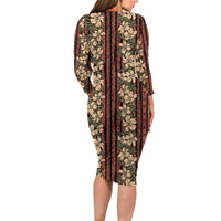 Hawaii Hibiscus Family Matching Long Sleeve Bodycon Dress and Hawaiian Shirt Retro Style LT01 - Polynesian Pride