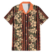 Hawaii Hibiscus Family Matching Mermaid Dress and Hawaiian Shirt Retro Style LT01 Dad's Shirt - Short Sleeve Brown - Polynesian Pride
