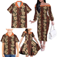 Hawaii Hibiscus Family Matching Off The Shoulder Long Sleeve Dress and Hawaiian Shirt Retro Style LT01 - Polynesian Pride