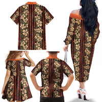 Hawaii Hibiscus Family Matching Off The Shoulder Long Sleeve Dress and Hawaiian Shirt Retro Style LT01 - Polynesian Pride