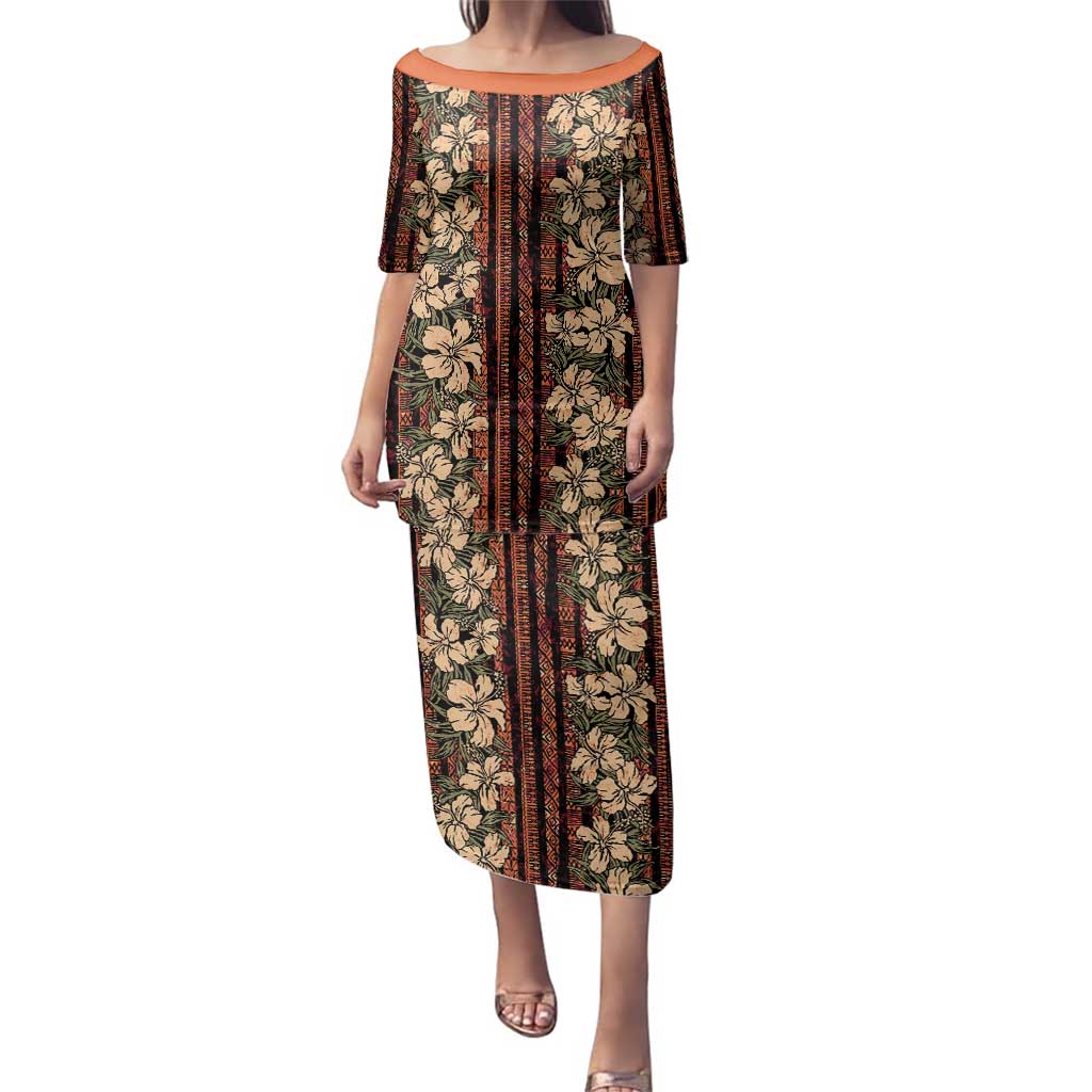 Hawaii Hibiscus Family Matching Puletasi and Hawaiian Shirt Retro Style - Polynesian Pride