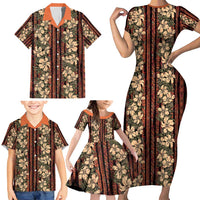 Hawaii Hibiscus Family Matching Short Sleeve Bodycon Dress and Hawaiian Shirt Retro Style LT01 - Polynesian Pride