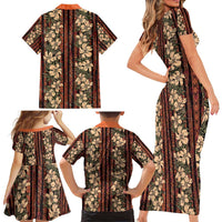 Hawaii Hibiscus Family Matching Short Sleeve Bodycon Dress and Hawaiian Shirt Retro Style LT01 - Polynesian Pride