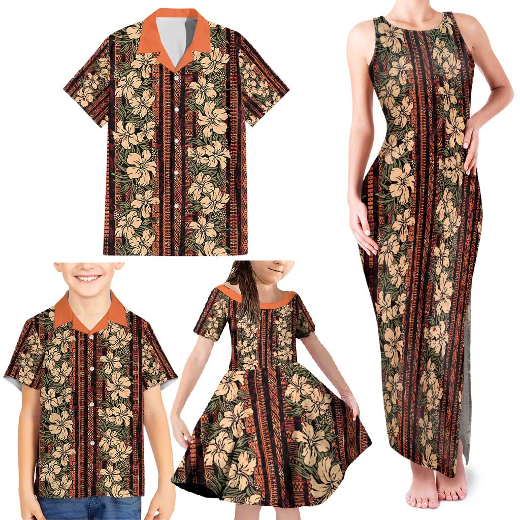 Hawaii Hibiscus Family Matching Tank Maxi Dress and Hawaiian Shirt Retro Style LT01 - Polynesian Pride