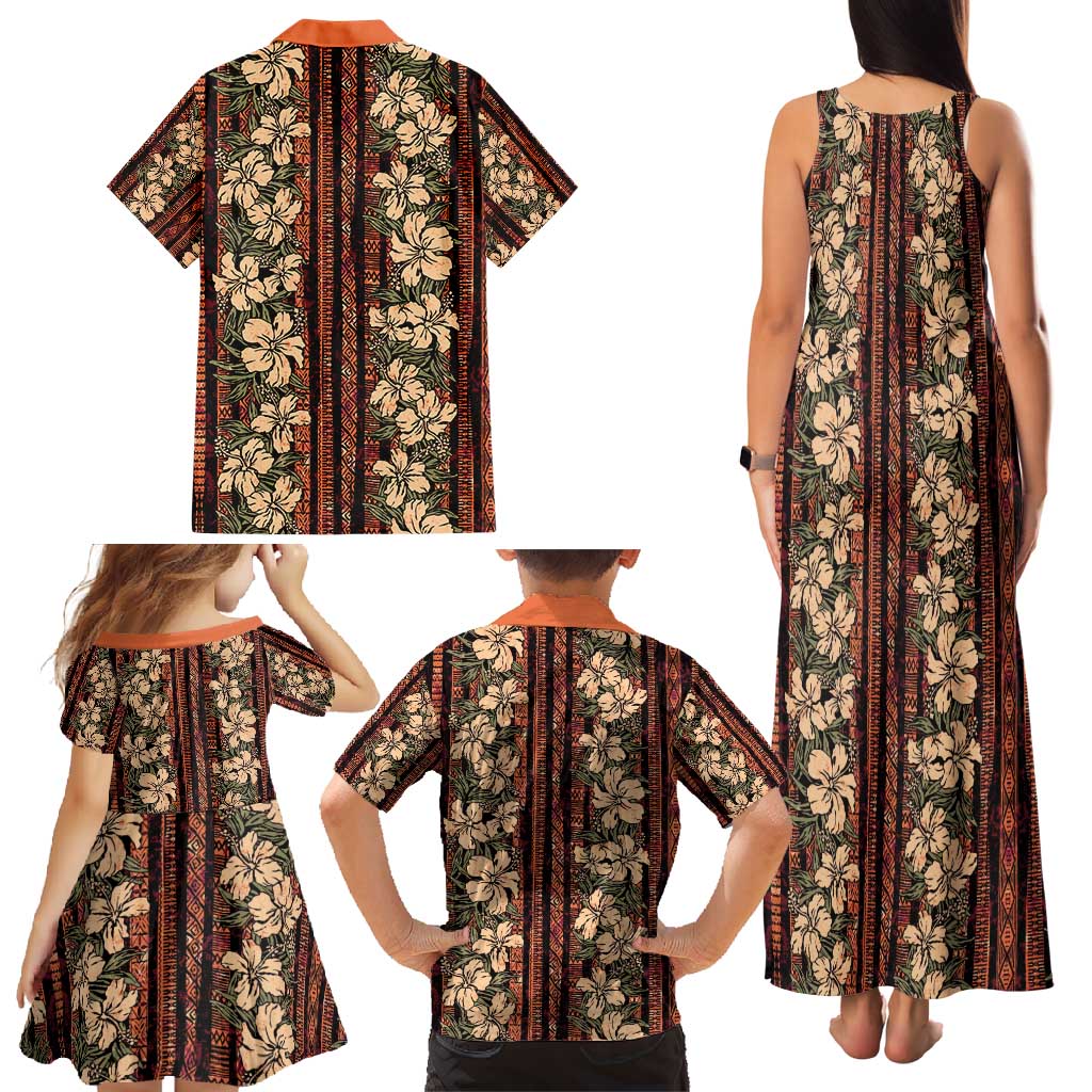 Hawaii Hibiscus Family Matching Tank Maxi Dress and Hawaiian Shirt Retro Style LT01 - Polynesian Pride