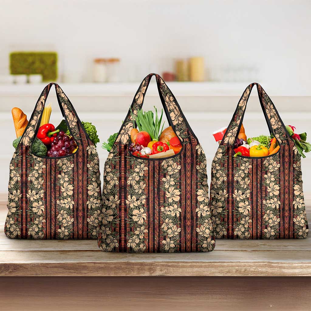 Hawaii Hibiscus Grocery Bag Retro Style - Polynesian Pride