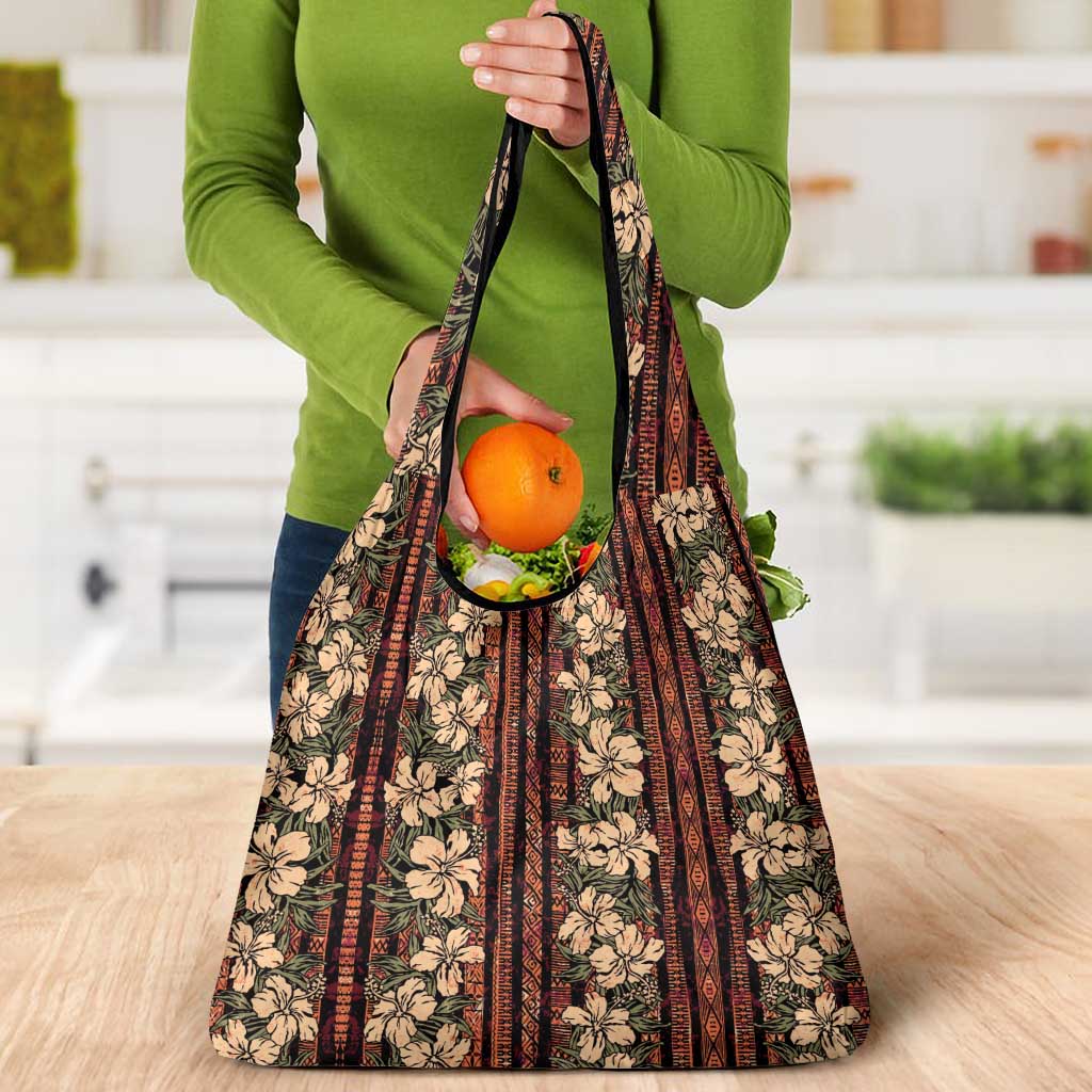 Hawaii Hibiscus Grocery Bag Retro Style - Polynesian Pride