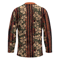 Hawaii Hibiscus Hockey Jersey Retro Style - Polynesian Pride